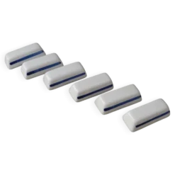 Lot de 6 porte-couteaux vintage en céramique creme et bleu