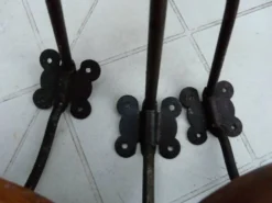 Lot de 3 porte-manteaux double patères bistrot bois et métal