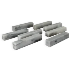 Lot de 8 portes-couteaux en marbre blanc