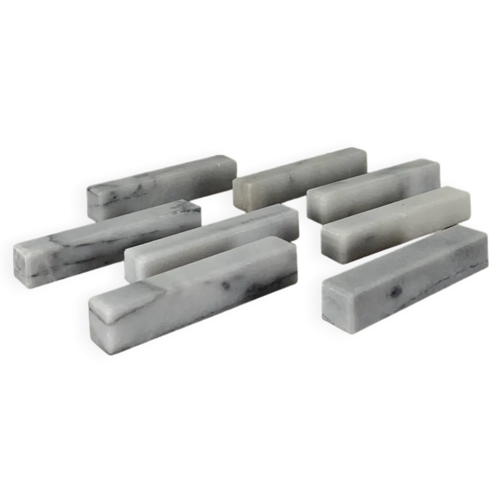 Lot de 8 portes-couteaux en marbre blanc