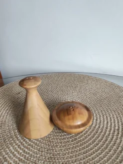Lot de pot à condiments en bois