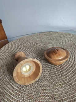 Lot de pot à condiments en bois