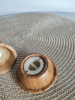 Lot de pot à condiments en bois