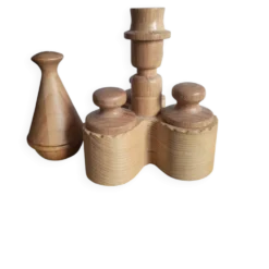 Lot de pot à condiments en bois