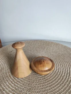 Lot de pot à condiments en bois