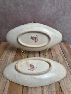 Lot de 2 raviers anciens Gien Floréal en terre de fer