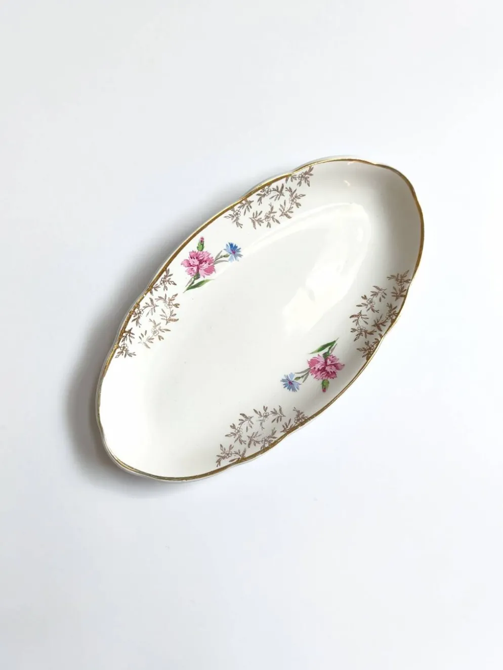 Lot de 2 raviers Sarreguemines modèle Béarn fleurs roses et bleues