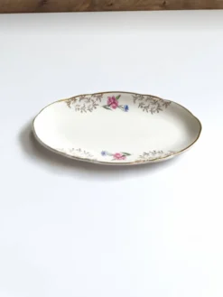 Lot de 2 raviers Sarreguemines modèle Béarn fleurs roses et bleues