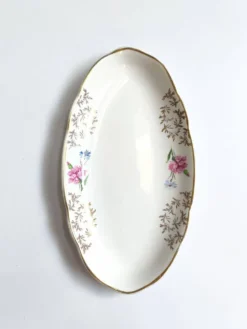 Lot de 2 raviers Sarreguemines modèle Béarn fleurs roses et bleues