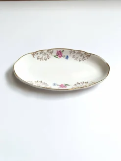 Lot de 2 raviers Sarreguemines modèle Béarn fleurs roses et bleues