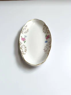 Lot de 2 raviers Sarreguemines modèle Béarn fleurs roses et bleues