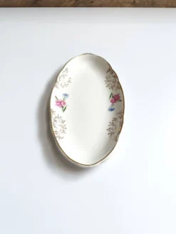Lot de 2 raviers Sarreguemines modèle Béarn fleurs roses et bleues