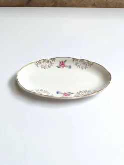 Lot de 2 raviers Sarreguemines modèle Béarn fleurs roses et bleues