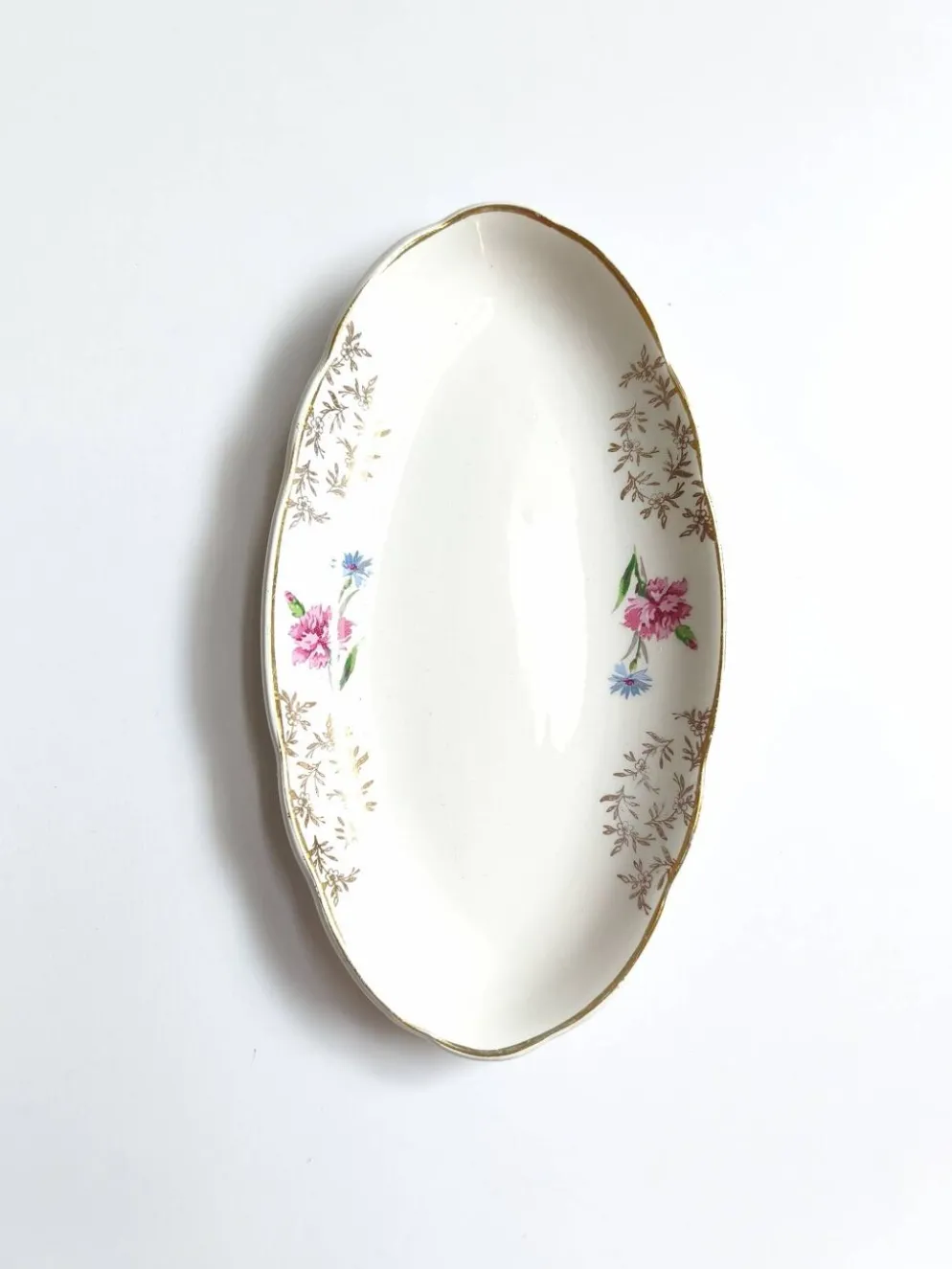 Lot de 2 raviers Sarreguemines modèle Béarn fleurs roses et bleues
