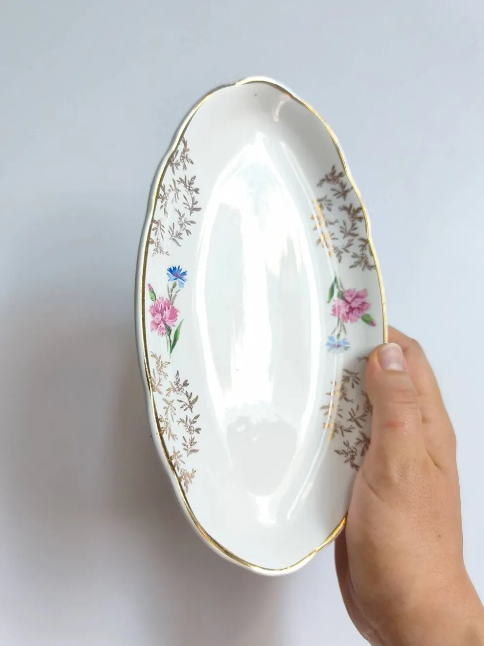 Lot de 2 raviers Sarreguemines modèle Béarn fleurs roses et bleues