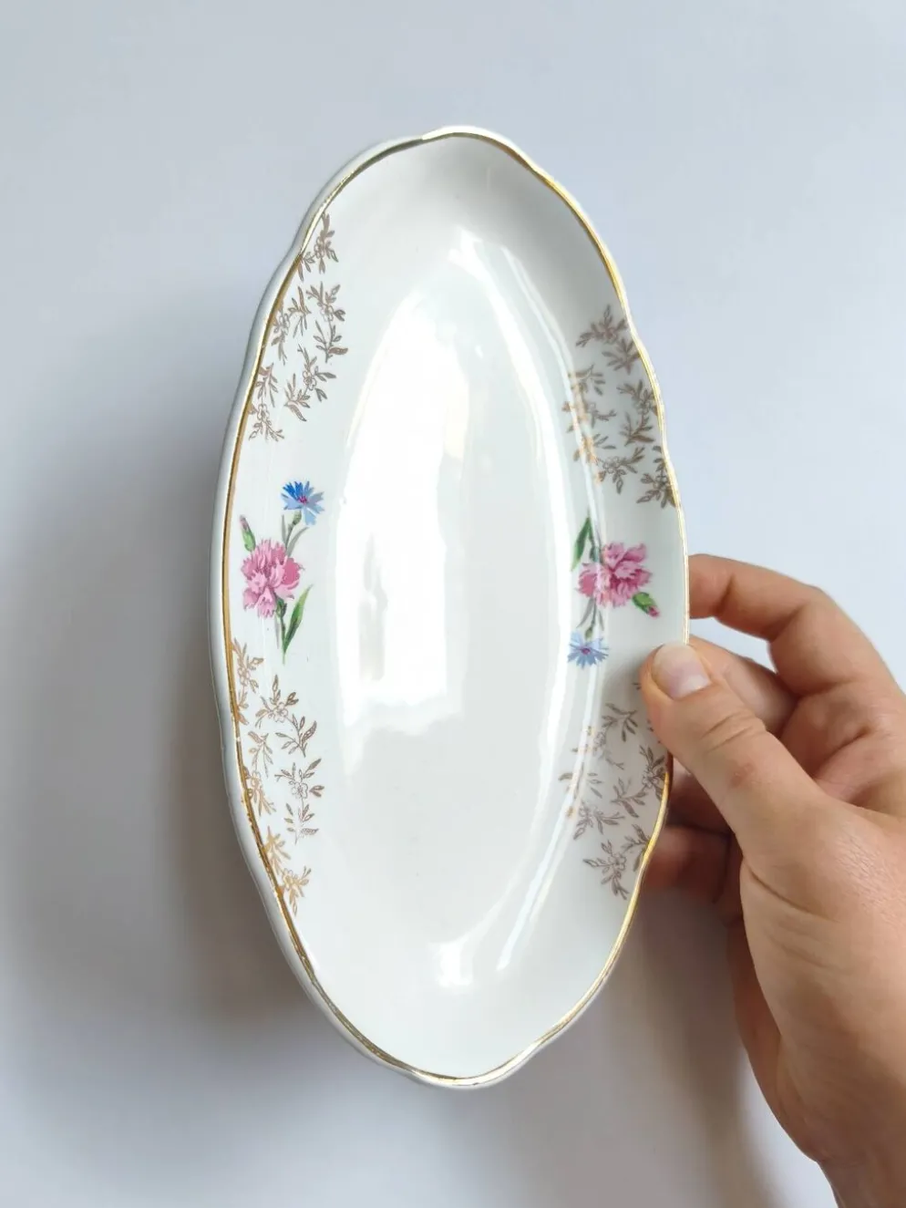 Lot de 2 raviers Sarreguemines modèle Béarn fleurs roses et bleues