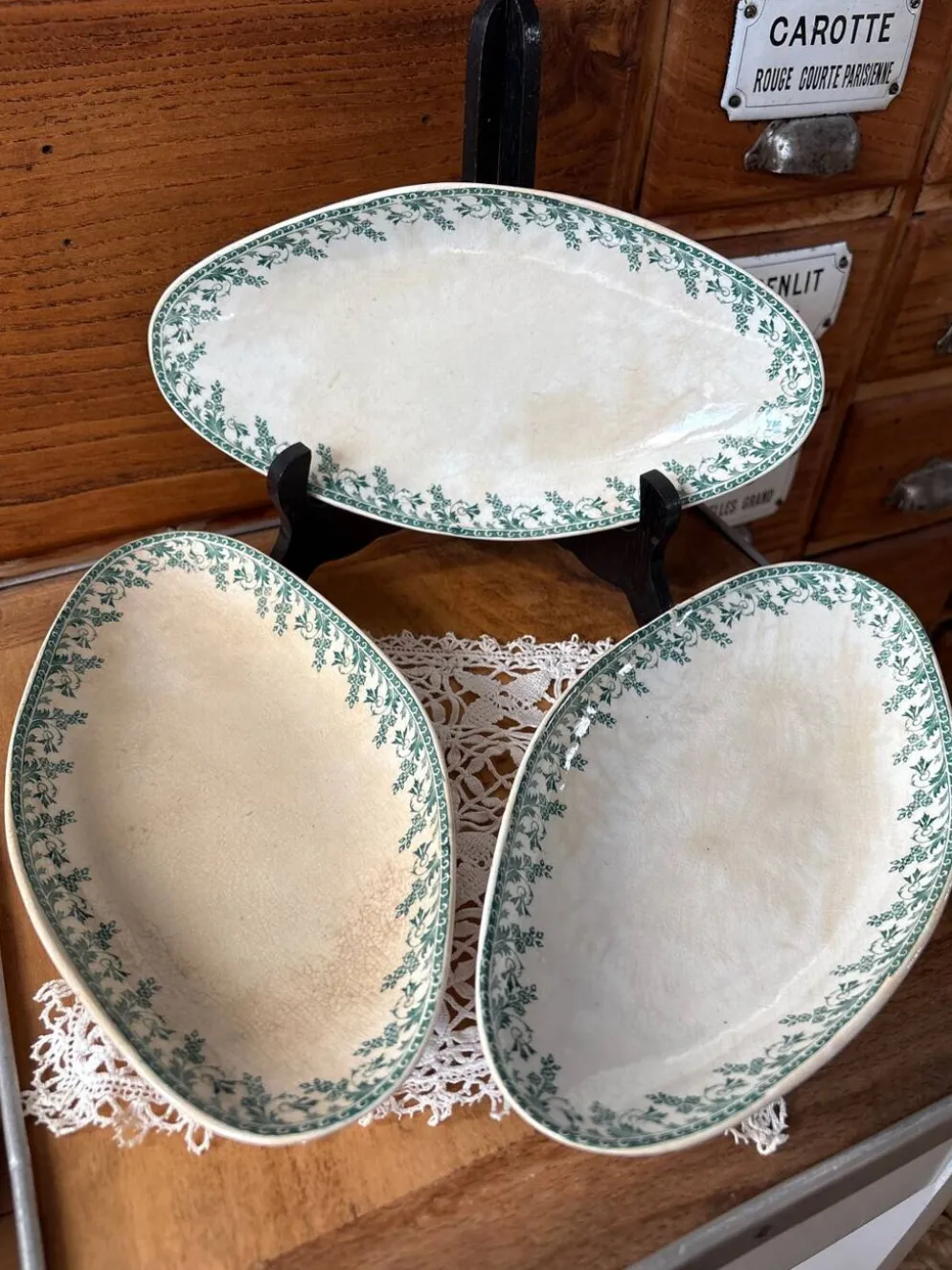 Lot de 3 raviers Terre de Fer Gien modèle Montigny