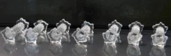 Lot de 5+2 repose-couteaux torsadés Mid Century Cristallerie de Sèvres Crystal Depose