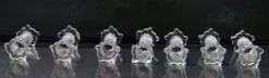 Lot de 5+2 repose-couteaux torsadés Mid Century Cristallerie de Sèvres Crystal Depose