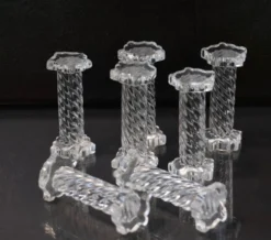 Lot de 5+2 repose-couteaux torsadés Mid Century Cristallerie de Sèvres Crystal Depose