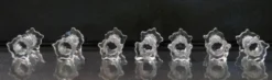 Lot de 5+2 repose-couteaux torsadés Mid Century Cristallerie de Sèvres Crystal Depose