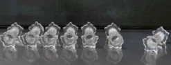 Lot de 5+2 repose-couteaux torsadés Mid Century Cristallerie de Sèvres Crystal Depose