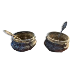 Lot de 2 salerons en metal