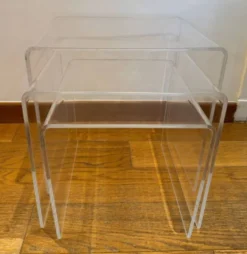 Lot de 3 tables gigogne en plexiglas