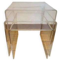Lot de 3 tables gigogne en plexiglas