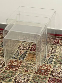 Lot de 3 tables gigogne en plexiglas