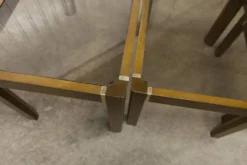 Lot de 3 tables gigogne orme et verre fumé 1970