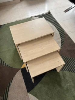 Lot de 3 tables gigognes en travertin