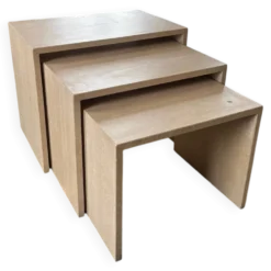 Lot de 3 tables gigognes en travertin
