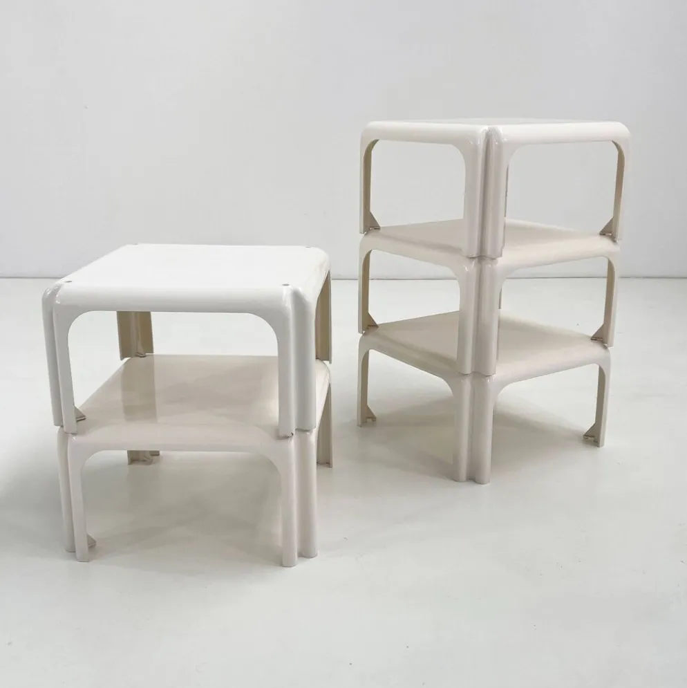 Lot de 5 tables Modèle Elena par Vico Magistretti pour Artemide, 1970
