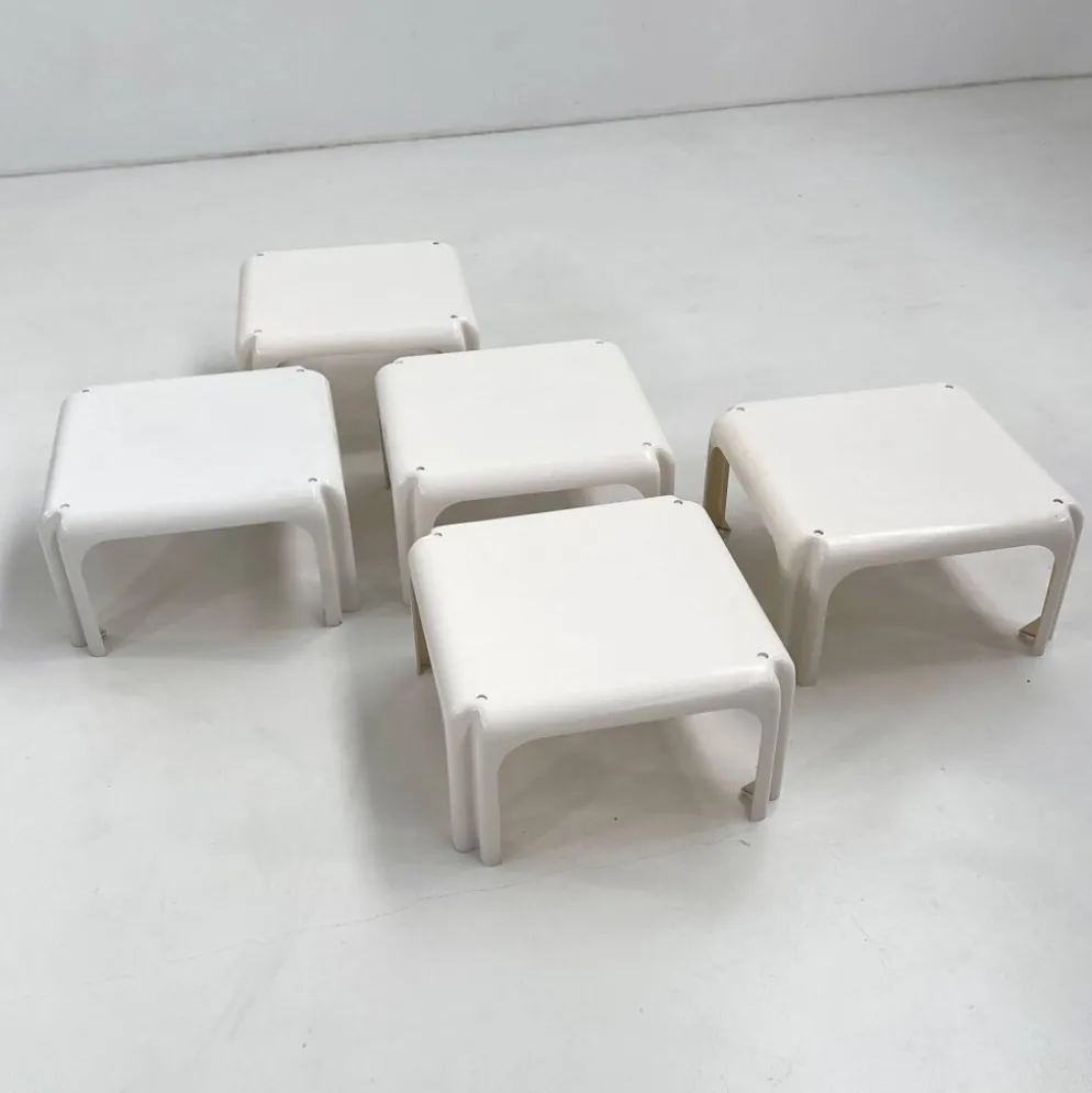 Lot de 5 tables Modèle Elena par Vico Magistretti pour Artemide, 1970