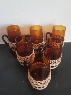 Lot de 6 tasses ambrées