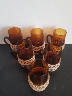Lot de 6 tasses ambrées