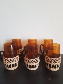 Lot de 6 tasses ambrées
