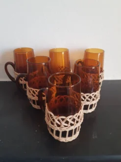 Lot de 6 tasses ambrées