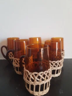 Lot de 6 tasses ambrées