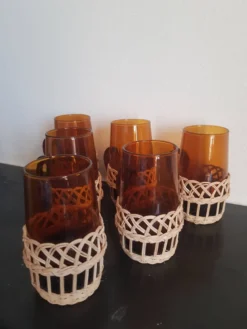Lot de 6 tasses ambrées