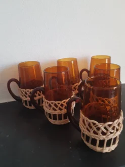 Lot de 6 tasses ambrées
