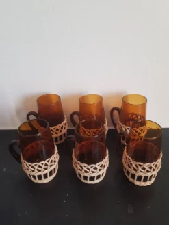 Lot de 6 tasses ambrées