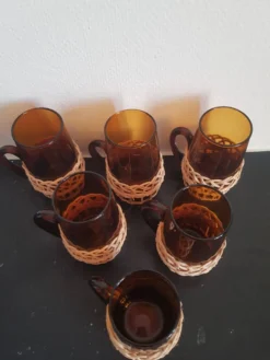 Lot de 6 tasses ambrées