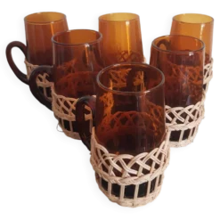 Lot de 6 tasses ambrées