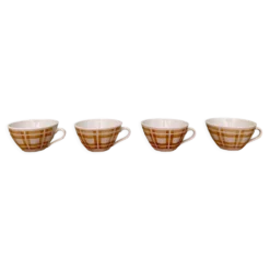Lot de 4 tasses à café ancienne en porcelaine opaque de Badonvillier