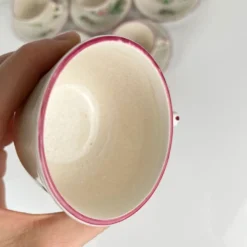 Lot de 6 tasses à café avec soucoupes modèle Réverbère par KG Lunéville