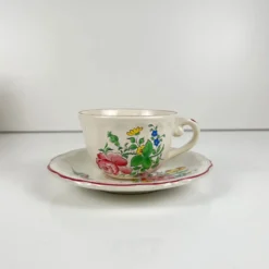 Lot de 6 tasses à café avec soucoupes modèle Réverbère par KG Lunéville
