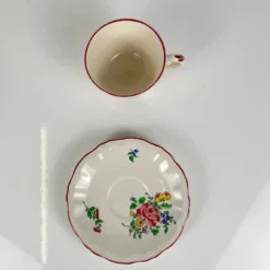 Lot de 6 tasses à café avec soucoupes modèle Réverbère par KG Lunéville