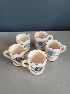 Lot de 5 tasses à café en céramique émaillée